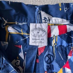 Boat patterned brooks brothers regent fit button up shirt